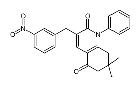 7,7-二甲基-3-(3-硝基苄基)-1-苯基-7,8-二氢喹啉-2,5(1H,6H)-二酮结构式