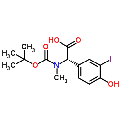 (2S)-(4-Hydroxy-3-iodophenyl)(methyl{[(2-methyl-2-propanyl)oxy]carbonyl}amino)acetic acid结构式