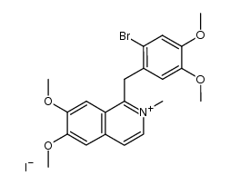 1-(2'-bromo-4',5'-dimethoxybenzyl)-6,7-dimethoxy-2-methylisoquinolinium iodide Structure