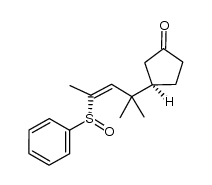 (2'Z,3RS,SSRS)-3-[1',1'-dimethyl-3'-(phenylsulfinyl)but-2'-enyl]cyclopentanone Structure