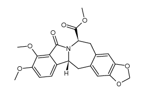 (6R*,12bR*)-methyl 5,6,12b,13-tetrahydro-9,10-dimethoxy-8-oxo-8H-1,3-dioxolo[4,5-h]isoindolo[1,2-b][3]benzazepine-6-carboxylate结构式