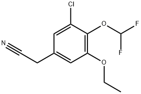 2-[3-Chloro-4-(difluoromethoxy)-5-ethoxyphenyl]acetonitrile structure