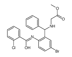 methyl 2-[[[5-bromo-2-[(2-chlorobenzoyl)amino]phenyl]-phenylmethyl]amino]acetate结构式