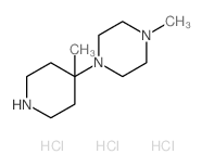 1-甲基-4-(4-甲基哌啶-4-基)哌嗪三盐酸盐结构式