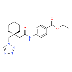 Ethyl 4-({[1-(1H-tetrazol-1-ylmethyl)cyclohexyl]acetyl}amino)benzoate结构式