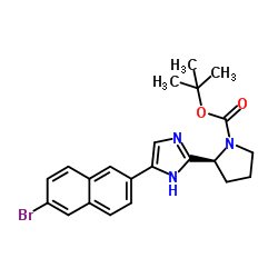 (S)-tert-butyl 2-(5-(6-bromonaphthalen-2-yl)-1h-imidazol-2-yl)pyrrolidine-1-carboxylate Structure