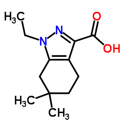 1-Ethyl-6,6-dimethyl-4,5,6,7-tetrahydro-1H-indazole-3-carboxylic acid结构式