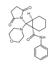 1α,6α,7α-7-morpholino-N-phenyl-7-succinimido-bicyclo[4.1.0]heptane-1-carboxamide结构式