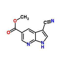 3-Cyano-7-azaindole-5-carboxylic acid Methyl ester结构式