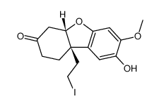 (4aS,9bR)-8-Hydroxy-9b-(2-iodo-ethyl)-7-methoxy-1,4,4a,9b-tetrahydro-2H-dibenzofuran-3-one结构式