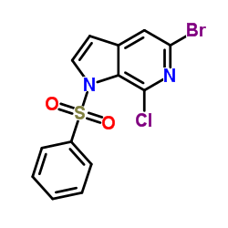 5-Bromo-7-chloro-1-(phenylsulfonyl)-1H-pyrrolo[2,3-c]pyridine Structure