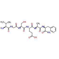 L-Valylglycyl-L-seryl-L-α-glutamyl-L-alanyl-L-phenylalaninamide structure