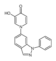 3-hydroxy-1-(1-phenyl-1H-indazol-6-yl)-pyridin-4(1H)-one结构式