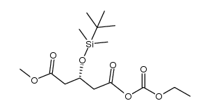 (R)-3-((tert-butyldimethylsilyl)oxy)-5-methoxy-5-oxopentanoic (ethyl carbonic) anhydride Structure
