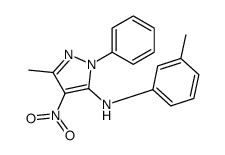 3-Methyl-N-(3-methylphenyl)-4-nitro-1-phenyl-1H-pyrazole-5-amine结构式