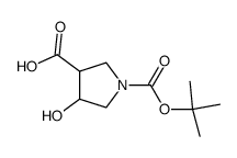 1-(叔-丁氧羰基)-4-羟基吡咯烷-3-羧酸结构式