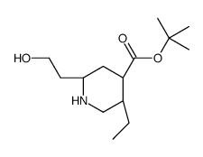 2-Methyl-2-propanyl (2R,4R,5S)-5-ethyl-2-(2-hydroxyethyl)-4-piper idinecarboxylate Structure