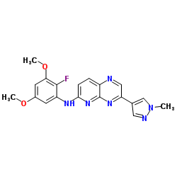 N-(2-Fluoro-3,5-dimethoxyphenyl)-3-(1-methyl-1H-pyrazol-4-yl)pyrido[2,3-b]pyrazin-6-amine structure