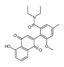 5-Hydroxy-2-(6-methoxy-4-methyl-2-((diethylamino)carbonyl)phenyl)-1,4-naphthoquinone Structure