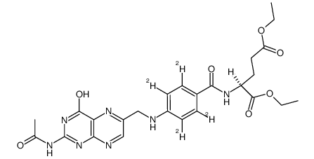 N(2')-acetyl-6-(N-(4-amino(2,3,5,6-2H4)benzoyl)-L-glutamic acid diethyl ester)-pterin结构式