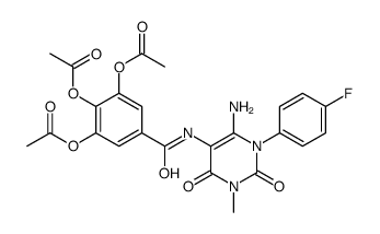 Benzamide,3,4,5-tris(acetyloxy)-N-[6-amino-1-(4-fluorophenyl)-1,2,3,4-tetrahydro-3-methyl-2,4-dioxo-5-pyrimidinyl]- Structure