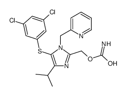 [5-(3,5-dichlorophenyl)sulfanyl-4-propan-2-yl-1-(pyridin-2-ylmethyl)imidazol-2-yl]methyl carbamate结构式