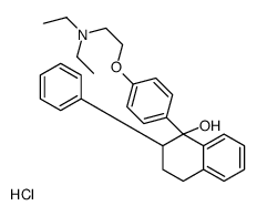 diethyl-[2-[4-(1-hydroxy-2-phenyl-3,4-dihydro-2H-naphthalen-1-yl)phenoxy]ethyl]azanium,chloride Structure