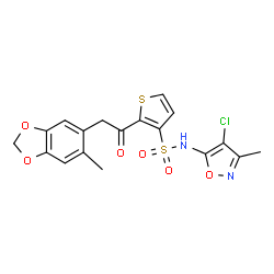 N-(4-chloro-3-methyl-oxazol-5-yl)-2-[2-(6-methylbenzo[1,3]dioxol-5-yl)acetyl]thiophene-3-sulfonamide picture