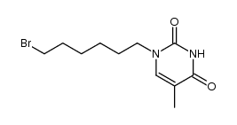 1-(6-bromohexyl)-5-methyl-1H-pyrimidine-2,4-dione结构式