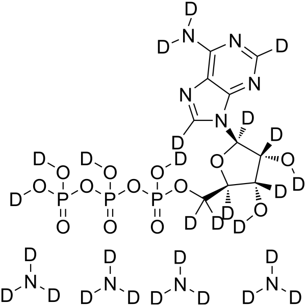 Adenosine 5'-Triphosphaye (ATP)-d16, ammonium salt-d12(1:4) Structure