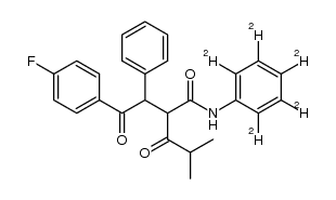 2-(2-(4-fluorophenyl)-2-oxo-1-phenylethyl)-4-methyl-3-oxo-N-(phenyl-d5)pentanamide结构式