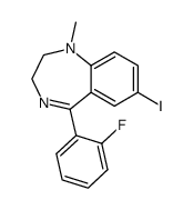 5-(2-Fluoro-phenyl)-7-iodo-1-methyl-2,3-dihydro-1H-benzo[e][1,4]diazepine结构式
