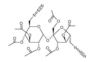 1',2,3,3',4,4'-hexa-O-acetyl-6,6'-diazido-6,6'-dideoxysucrose结构式