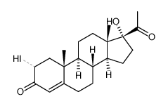 17-hydroxy-2ξ-iodo-pregn-4-ene-3,20-dione结构式