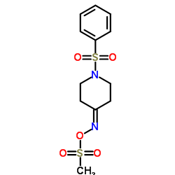 N-[(Methylsulfonyl)oxy]-1-(phenylsulfonyl)-4-piperidinimine Structure