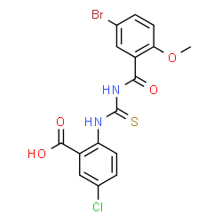 2-[[[(5-BROMO-2-METHOXYBENZOYL)AMINO]THIOXOMETHYL]AMINO]-5-CHLORO-BENZOIC ACID picture