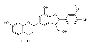 2-[2,3-Dihydro-7-hydroxy-2-(4-hydroxy-3-methoxyphenyl)-3-(hydroxymethyl)benzofuran-5-yl]-5,7-dihydroxy-4H-1-benzopyran-4-one Structure