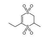 6-ethyl-2-methyl-2,3-dihydro-1,4-dithiine 1,1,4,4-tetraoxide结构式