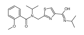2-[[(2-methoxybenzoyl)-propan-2-ylamino]methyl]-N-propan-2-yl-1,3-thiazole-4-carboxamide结构式