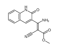 (Z)-3-Amino-2-cyano-3-(2-oxo-1,2-dihydro-quinolin-3-yl)-acrylic acid methyl ester Structure