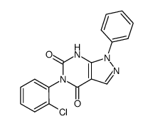 5-(2-chloro-phenyl)-1-phenyl-1,7-dihydro-pyrazolo[3,4-d]pyrimidine-4,6-dione结构式