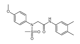 N-(3,4-dimethylphenyl)-2-(4-methoxy-N-methylsulfonylanilino)acetamide结构式