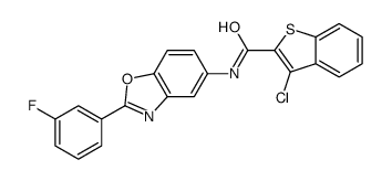 3-chloro-N-[2-(3-fluorophenyl)-1,3-benzoxazol-5-yl]-1-benzothiophene-2-carboxamide Structure