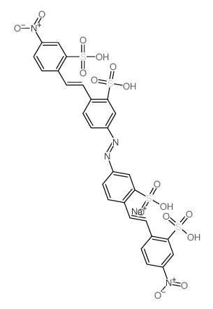 Tetrasodium 3,3-azobis(6-(2-(4-nitro-2-sulphonatophenyl)vinyl)benzenesulphonate)结构式