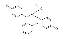 1,1-dichloro-7-(4-fluorophenyl)-1a-(4-methoxyphenyl)-7,7a-dihydrocyclopropa[b]chromene结构式
