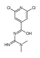 2,6-Dichloro-N-(N,N-dimethylcarbamimidoyl)pyridine-4-carboxamide, 2-[(2,6-Dichloropyridin-4-yl)carbonyl]-1,1-dimethylguanidine structure