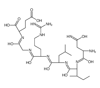 (2S)-2-[[2-[[(2S)-5-(diaminomethylideneamino)-2-[[(2S)-2-[[(2S,3S)-2-[[(2S)-2,4-diamino-4-oxobutanoyl]amino]-3-methylpentanoyl]amino]-4-methylpentanoyl]amino]pentanoyl]amino]acetyl]amino]pentanedioic acid Structure