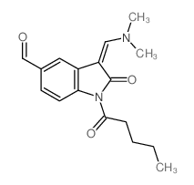 3-((Dimethylamino)methylene)-2-oxo-1-pentanoyl-5-indolinecarbaldehyde Structure