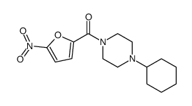 (4-cyclohexylpiperazin-1-yl)-(5-nitrofuran-2-yl)methanone结构式
