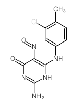 4(3H)-Pyrimidinone,2-amino-6-[(3-chloro-4-methylphenyl)amino]-5-nitroso- Structure